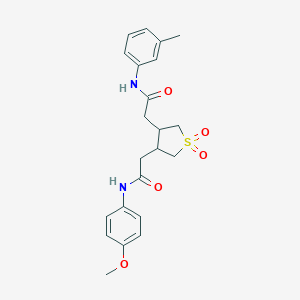 molecular formula C22H26N2O5S B241001 2-{1,1-dioxido-4-[2-oxo-2-(3-toluidino)ethyl]tetrahydro-3-thienyl}-N-(4-methoxyphenyl)acetamide 