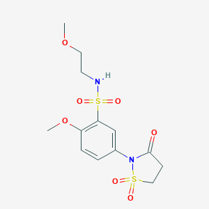 5-(1,1-dioxido-3-oxo-2-isothiazolidinyl)-2-methoxy-N-(2-methoxyethyl)benzenesulfonamide