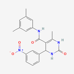 molecular formula C20H20N4O4 B2410026 N-(3,5-dimethylphenyl)-6-methyl-4-(3-nitrophenyl)-2-oxo-1,2,3,4-tetrahydropyrimidine-5-carboxamide CAS No. 537679-43-9