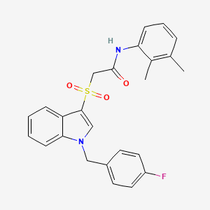 N-(2,3-dimethylphenyl)-2-[1-[(4-fluorophenyl)methyl]indol-3-yl]sulfonylacetamide