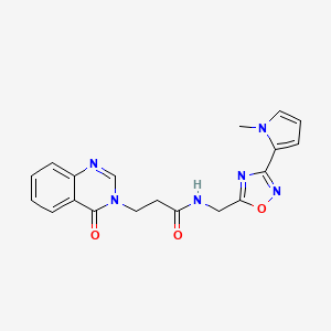 N-((3-(1-methyl-1H-pyrrol-2-yl)-1,2,4-oxadiazol-5-yl)methyl)-3-(4-oxoquinazolin-3(4H)-yl)propanamide