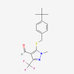 5-(4-tert-Butylbenzylthio)-1-methyl-3-(trifluoromethyl)-1H-pyrazole-4-carboxaldehyde