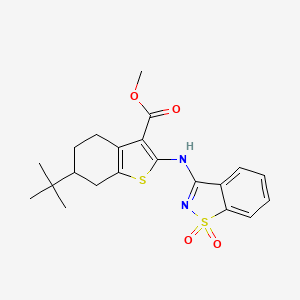 Methyl 6-tert-butyl-2-[(1,1-dioxido-1,2-benzothiazol-3-yl)amino]-4,5,6,7-tetrahydro-1-benzothiophene-3-carboxylate