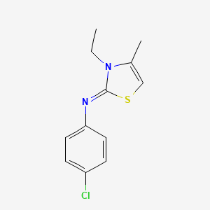 molecular formula C12H13ClN2S B2410051 N-(4-chlorophenyl)-3-ethyl-4-methyl-2,3-dihydro-1,3-thiazol-2-imine CAS No. 724700-44-1