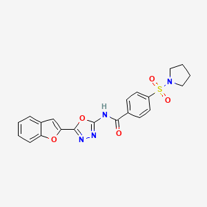N-(5-(benzofuran-2-yl)-1,3,4-oxadiazol-2-yl)-4-(pyrrolidin-1-ylsulfonyl)benzamide
