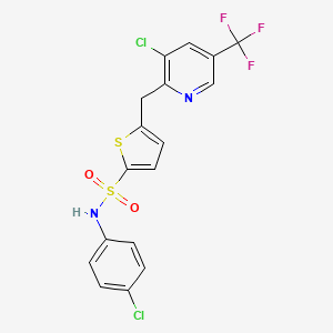 N-(4-chlorophenyl)-5-{[3-chloro-5-(trifluoromethyl)-2-pyridinyl]methyl}-2-thiophenesulfonamide