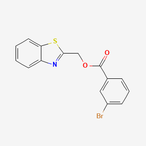 molecular formula C15H10BrNO2S B2410070 Benzo[d]thiazol-2-ylmethyl 3-bromobenzoate CAS No. 325987-58-4