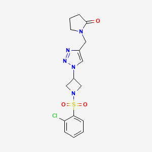 1-((1-(1-((2-chlorophenyl)sulfonyl)azetidin-3-yl)-1H-1,2,3-triazol-4-yl)methyl)pyrrolidin-2-one
