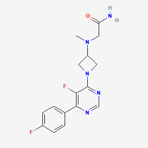 2-[[1-[5-Fluoro-6-(4-fluorophenyl)pyrimidin-4-yl]azetidin-3-yl]-methylamino]acetamide