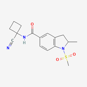 molecular formula C16H19N3O3S B2410124 N-(1-cyanocyclobutyl)-1-methanesulfonyl-2-methyl-2,3-dihydro-1H-indole-5-carboxamide CAS No. 1424486-38-3