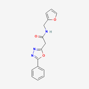 N-(furan-2-ylmethyl)-2-(5-phenyl-1,3,4-oxadiazol-2-yl)acetamide