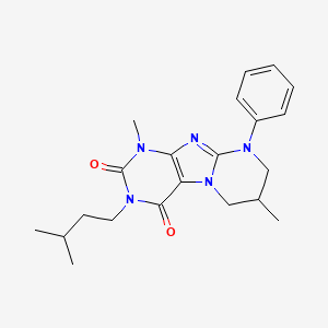 3-isopentyl-1,7-dimethyl-9-phenyl-6,7,8,9-tetrahydropyrimido[2,1-f]purine-2,4(1H,3H)-dione