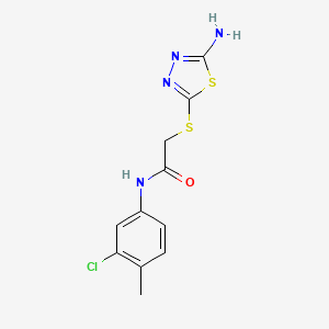 2-[(5-amino-1,3,4-thiadiazol-2-yl)sulfanyl]-N-(3-chloro-4-methylphenyl)acetamide