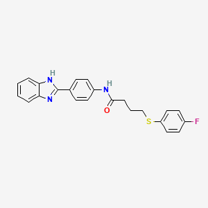 molecular formula C23H20FN3OS B2410159 N-(4-(1H-benzo[d]imidazol-2-yl)phenyl)-4-((4-fluorophenyl)thio)butanamide CAS No. 922987-99-3