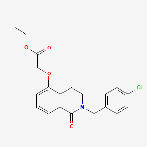 molecular formula C20H20ClNO4 B2410192 Ethyl 2-((2-(4-chlorobenzyl)-1-oxo-1,2,3,4-tetrahydroisoquinolin-5-yl)oxy)acetate CAS No. 850906-51-3