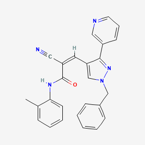 (Z)-3-(1-Benzyl-3-pyridin-3-ylpyrazol-4-yl)-2-cyano-N-(2-methylphenyl)prop-2-enamide
