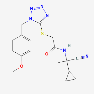 molecular formula C17H20N6O2S B2410207 N-(1-cyano-1-cyclopropylethyl)-2-({1-[(4-methoxyphenyl)methyl]-1H-1,2,3,4-tetrazol-5-yl}sulfanyl)acetamide CAS No. 1325551-35-6