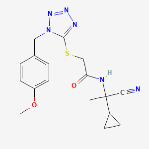 N-(1-cyano-1-cyclopropylethyl)-2-({1-[(4-methoxyphenyl)methyl]-1H-1,2,3,4-tetrazol-5-yl}sulfanyl)acetamide