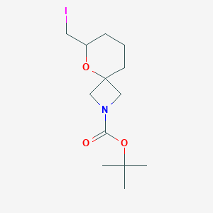 molecular formula C13H22INO3 B2410211 Tert-butyl 6-(iodomethyl)-5-oxa-2-azaspiro[3.5]nonane-2-carboxylate CAS No. 2163756-80-5