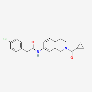 2-(4-chlorophenyl)-N-[2-(cyclopropanecarbonyl)-3,4-dihydro-1H-isoquinolin-7-yl]acetamide