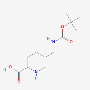 5-[[(2-Methylpropan-2-yl)oxycarbonylamino]methyl]piperidine-2-carboxylic acid