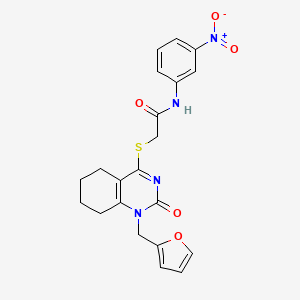 2-((1-(furan-2-ylmethyl)-2-oxo-1,2,5,6,7,8-hexahydroquinazolin-4-yl)thio)-N-(3-nitrophenyl)acetamide