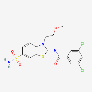 (Z)-3,5-dichloro-N-(3-(2-methoxyethyl)-6-sulfamoylbenzo[d]thiazol-2(3H)-ylidene)benzamide
