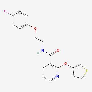 molecular formula C18H19FN2O3S B2410243 N-[2-(4-fluorophenoxy)ethyl]-2-(thiolan-3-yloxy)pyridine-3-carboxamide CAS No. 2034498-96-7