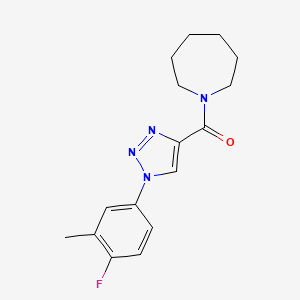 molecular formula C16H19FN4O B2410262 azepan-1-yl(1-(4-fluoro-3-methylphenyl)-1H-1,2,3-triazol-4-yl)methanone CAS No. 1326897-41-9