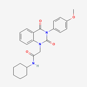 molecular formula C23H25N3O4 B2410275 N-cyclohexyl-2-(3-(4-methoxyphenyl)-2,4-dioxo-3,4-dihydroquinazolin-1(2H)-yl)acetamide CAS No. 899923-13-8