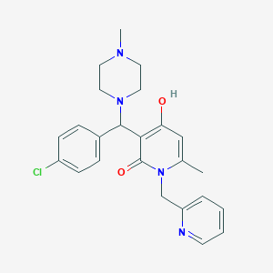 3-((4-chlorophenyl)(4-methylpiperazin-1-yl)methyl)-4-hydroxy-6-methyl-1-(pyridin-2-ylmethyl)pyridin-2(1H)-one