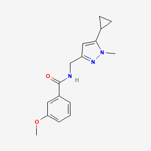 N-((5-cyclopropyl-1-methyl-1H-pyrazol-3-yl)methyl)-3-methoxybenzamide