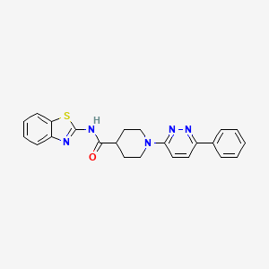 molecular formula C23H21N5OS B2410289 N-(1,3-benzothiazol-2-yl)-1-(6-phenylpyridazin-3-yl)piperidine-4-carboxamide CAS No. 1203284-68-7