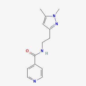 molecular formula C13H16N4O B2410291 N-(2-(1,5-dimethyl-1H-pyrazol-3-yl)ethyl)isonicotinamide CAS No. 2034284-09-6
