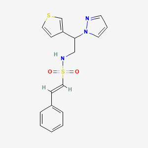 (E)-N-(2-(1H-pyrazol-1-yl)-2-(thiophen-3-yl)ethyl)-2-phenylethenesulfonamide