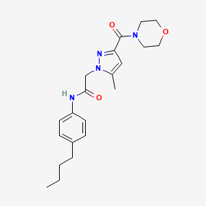 N-(4-butylphenyl)-2-(5-methyl-3-(morpholine-4-carbonyl)-1H-pyrazol-1-yl)acetamide