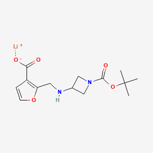 Lithium;2-[[[1-[(2-methylpropan-2-yl)oxycarbonyl]azetidin-3-yl]amino]methyl]furan-3-carboxylate