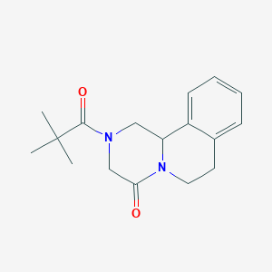 molecular formula C17H22N2O2 B241031 2-(2,2-dimethylpropanoyl)-3,6,7,11b-tetrahydro-1H-pyrazino[2,1-a]isoquinolin-4-one 
