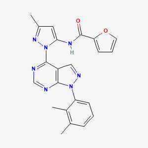 molecular formula C22H19N7O2 B2410311 N-(1-(1-(2,3-dimethylphenyl)-1H-pyrazolo[3,4-d]pyrimidin-4-yl)-3-methyl-1H-pyrazol-5-yl)furan-2-carboxamide CAS No. 1005975-21-2