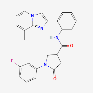 1-(3-fluorophenyl)-N-(2-(8-methylimidazo[1,2-a]pyridin-2-yl)phenyl)-5-oxopyrrolidine-3-carboxamide