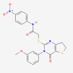 2-((3-(3-methoxyphenyl)-4-oxo-3,4,6,7-tetrahydrothieno[3,2-d]pyrimidin-2-yl)thio)-N-(4-nitrophenyl)acetamide