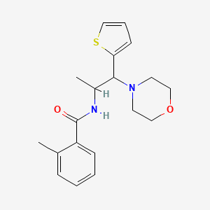 2-methyl-N-(1-morpholino-1-(thiophen-2-yl)propan-2-yl)benzamide