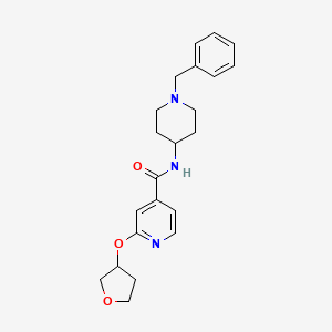 molecular formula C22H27N3O3 B2410328 N-(1-benzylpiperidin-4-yl)-2-(oxolan-3-yloxy)pyridine-4-carboxamide CAS No. 1903012-13-4
