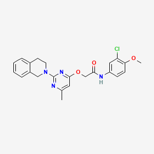 B2410332 N-(3-chloro-4-methoxyphenyl)-2-{[2-(3,4-dihydroisoquinolin-2(1H)-yl)-6-methylpyrimidin-4-yl]oxy}acetamide CAS No. 1251618-22-0