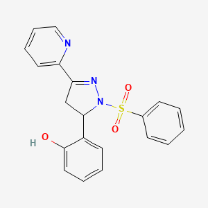2-(1-(phenylsulfonyl)-3-(pyridin-2-yl)-4,5-dihydro-1H-pyrazol-5-yl)phenol