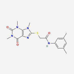 N-(3,5-dimethylphenyl)-2-(1,3,9-trimethyl-2,6-dioxopurin-8-yl)sulfanylacetamide