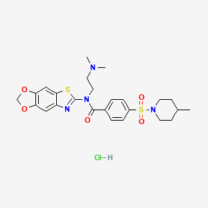 N-([1,3]dioxolo[4',5':4,5]benzo[1,2-d]thiazol-6-yl)-N-(2-(dimethylamino)ethyl)-4-((4-methylpiperidin-1-yl)sulfonyl)benzamide hydrochloride