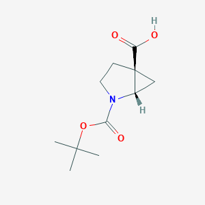molecular formula C11H17NO4 B2410379 (1S,5S)-2-[(2-Methylpropan-2-yl)oxycarbonyl]-2-azabicyclo[3.1.0]hexane-5-carboxylic acid CAS No. 2173996-97-7