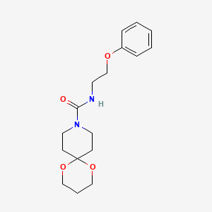 molecular formula C17H24N2O4 B2410389 N-(2-phenoxyethyl)-1,5-dioxa-9-azaspiro[5.5]undecane-9-carboxamide CAS No. 1396706-83-4