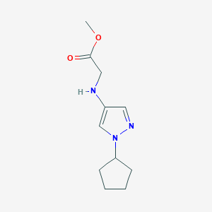 molecular formula C11H17N3O2 B2410390 Methyl 2-[(1-cyclopentylpyrazol-4-yl)amino]acetate CAS No. 2247206-48-8